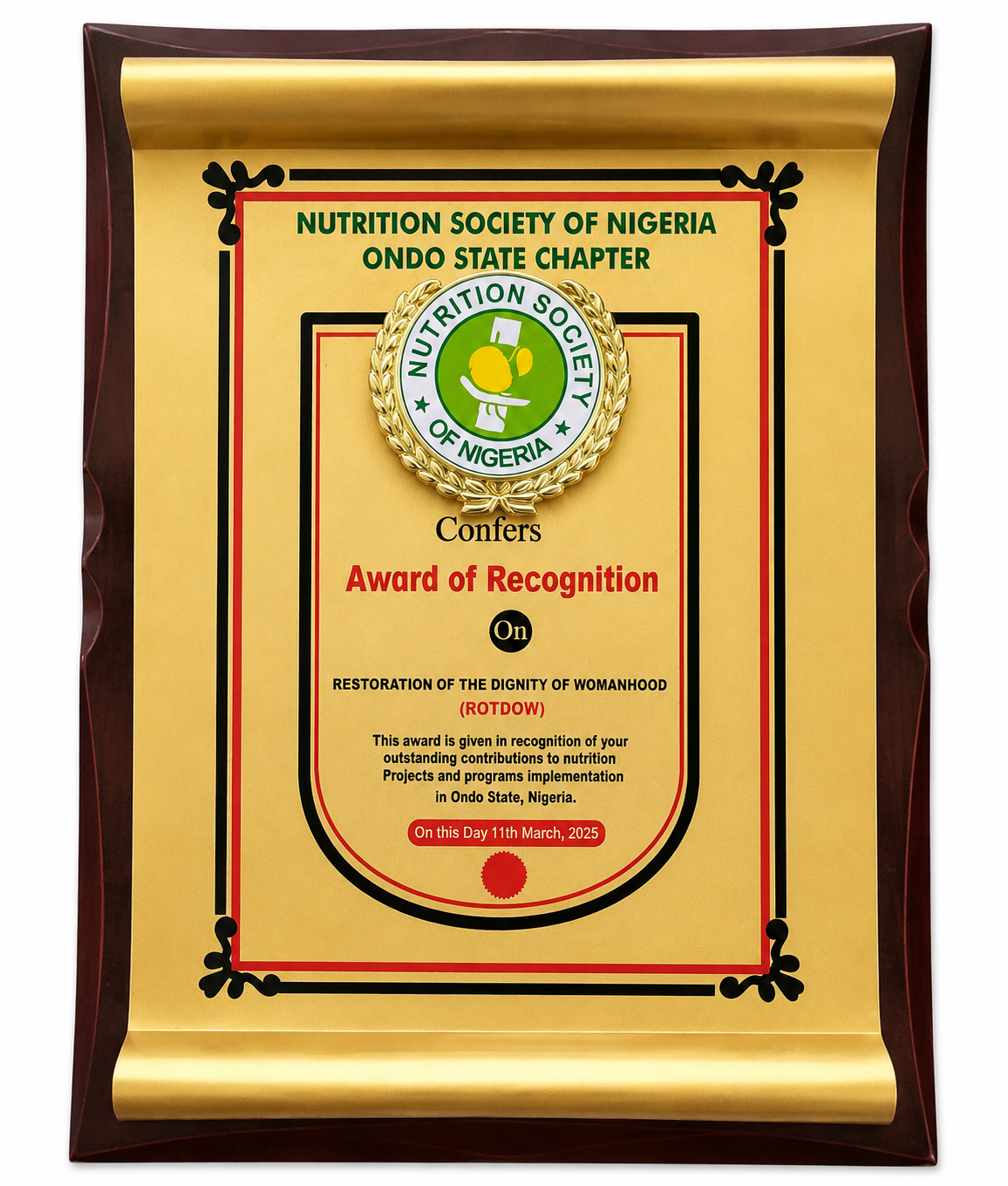 Nutrition Society Award
